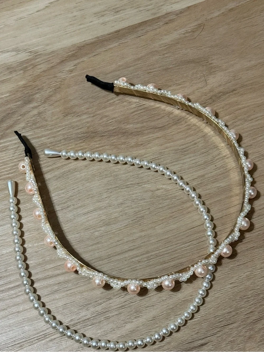 Source Unknown Pearl Headband Trio - White & Blush